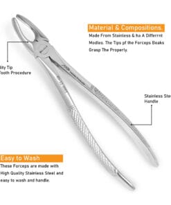 Alternative view of Extraction Forceps #2 Upper Laterals & Canines – NHS Dental Tool UK | Stainless Steel Precision Instruments