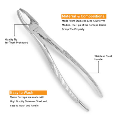 Alternative view of Extraction Forceps #2 Upper Laterals & Canines – NHS Dental Tool UK | Stainless Steel Precision Instruments