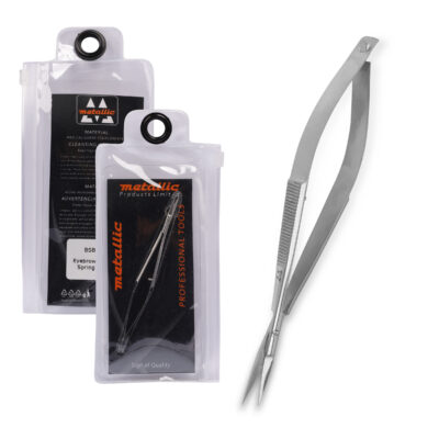 Eyebrow Trimming Spring Type Scissors Straight 11cm – Precision Facial Hair Removal Tool