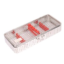 Dental Instruments Mesh Cassette with Red Silicone Pad (5 Pieces)