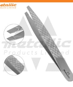 Pro Eyebrow Tweezers – Slant Tip Diamond Grip for Precision Grooming