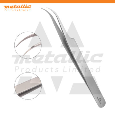 Semi Curved Lash Extension Tweezer – a professional stainless steel eyelash applicator tool for classic, volume, and lash fanning extensions