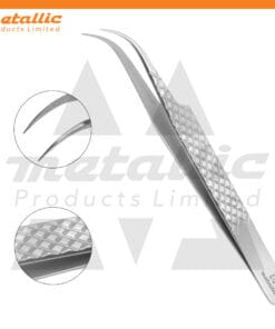Tweezers for Eyelash Extensions UK – Anti-Slip, Anti-Static, Stainless Steel Mini Curved Tips