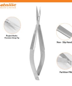 Eyebrow Trimming Spring Type Scissors Straight 11cm – Precision Facial Hair Removal Tool