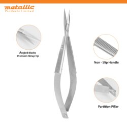 Eyebrow Trimming Spring Type Scissors Straight 11cm – Precision Facial Hair Removal Tool