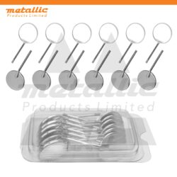 High-quality stainless steel dental mouth mirror No #5 (24mm), single sided, pack of 12 – durable, sterilizable & ideal for professionals.