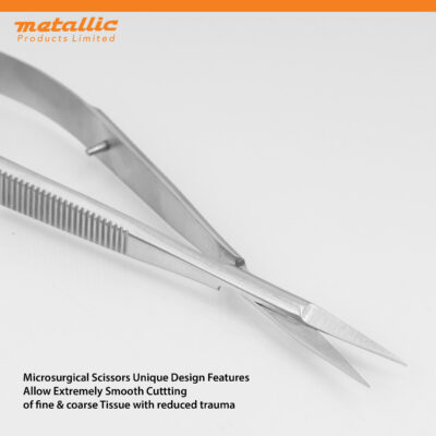 Eyebrow Trimming Spring Type Scissors Straight 11cm – Precision Facial Hair Removal Tool