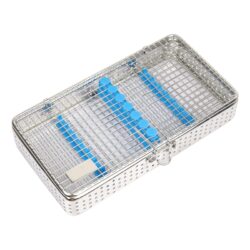 Instruments Mesh Cassette for 7 Pieces with Blue Silicone Padding