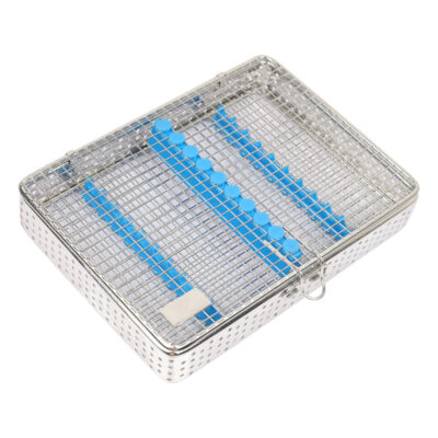 High-Quality Instruments Mesh Cassette for 10pcs with Blue Silicone