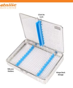 High-Quality Instruments Mesh Cassette for 10pcs with Blue Silicone