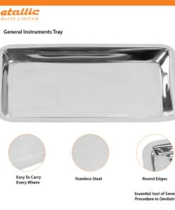 Stainless Steel Plain Instruments Tray 18 cm – Medical, Dental, Beauty & Lab Use