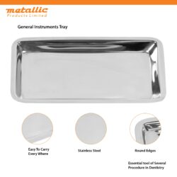 Stainless Steel Plain Instruments Tray 18 cm – Medical, Dental, Beauty & Lab Use