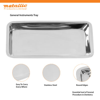 Stainless Steel Plain Instruments Tray 18 cm – Medical, Dental, Beauty & Lab Use