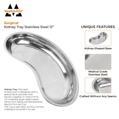 30cm Stainless Steel Kidney Tray – 12 Inch Medical Instrument Bowl UK