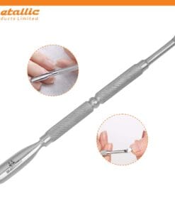 dual-ended cuticle pusher, nail cuticle tool, cuticle pusher for nails, best cuticle pusher for home use, professional cuticle pusher UK, ergonomic cuticle pusher, cuticle pusher for gel nails