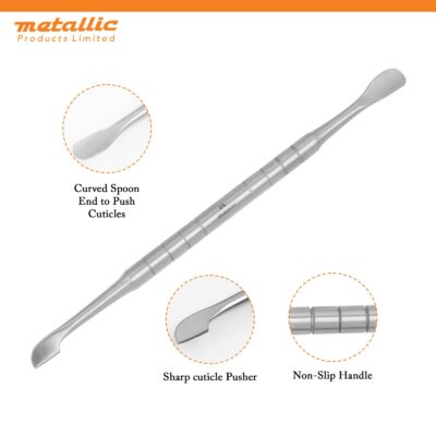 premium cuticle pusher tool, professional cuticle pushers UK, sharp cuticle remover tool, dual-ended cuticle pusher, ergonomic cuticle pusher, rust-proof cuticle pusher, manicure cuticle pusher UK, salon quality cuticle pusher
