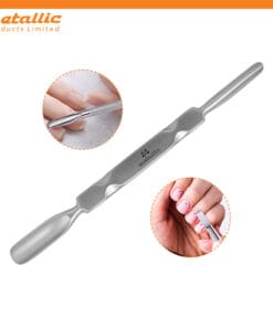 stainless steel nail pusher, manicure pedicure cuticle tool, cuticle lifter for nails, nail care grooming tool, stainless nail cuticle cleaner, professional cuticle remover tool, flat edge nail pusher