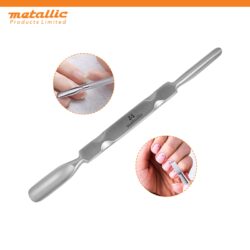 stainless steel nail pusher, manicure pedicure cuticle tool, cuticle lifter for nails, nail care grooming tool, stainless nail cuticle cleaner, professional cuticle remover tool, flat edge nail pusher