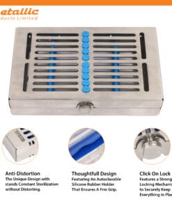 Professional Cassette for 10 Tools with Blue Silicone & Folding Rack