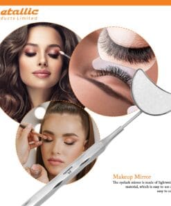 half moon lash mirror, eyelash extension mirror uk, lash inspection mirror, professional eyelash mirror, half moon eyelash mirror, lash extension tools uk, eyelash technician mirror, salon lash mirror, lash artist mirror uk