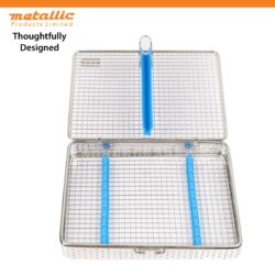 High-Quality Instruments Mesh Cassette for 10pcs with Blue Silicone