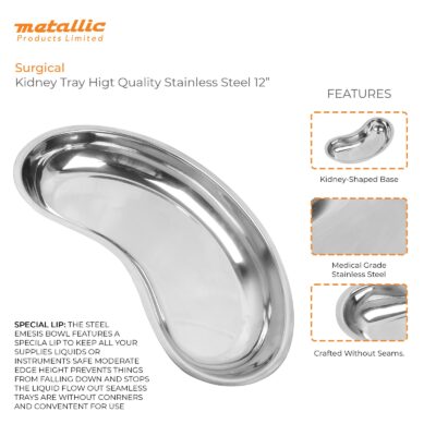 30cm Stainless Steel Kidney Tray – 12 Inch Medical Instrument Bowl UK