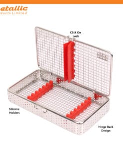 Mesh Cassette for Dental Instruments with Silicone Pad (7 Tools)