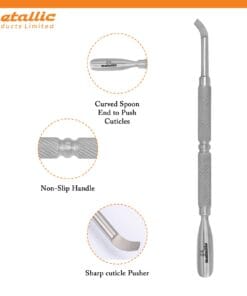 dual-ended cuticle pusher, nail cuticle tool, cuticle pusher for nails, best cuticle pusher for home use, professional cuticle pusher UK, ergonomic cuticle pusher, cuticle pusher for gel nails