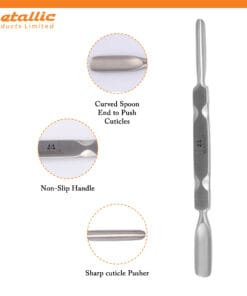 stainless steel nail pusher, manicure pedicure cuticle tool, cuticle lifter for nails, nail care grooming tool, stainless nail cuticle cleaner, professional cuticle remover tool, flat edge nail pusher