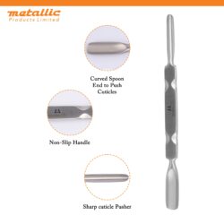 stainless steel nail pusher, manicure pedicure cuticle tool, cuticle lifter for nails, nail care grooming tool, stainless nail cuticle cleaner, professional cuticle remover tool, flat edge nail pusher