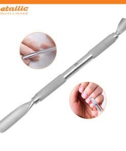 cuticle pushers uk, knife edge cuticle pusher, angled scoop cuticle pusher, stainless steel cuticle pusher, professional nail tools uk, dual ended cuticle remover, nail cuticle cleaner tool, salon manicure tools uk, nail technician cuticle pusher, metal cuticle tool uk
