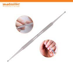 dual sided nail curette uk, stainless steel ingrown lifter tool, cuticle curette tool uk, ingrown nail remover curette, dual-ended cuticle pusher curette, precision cuticle lifter uk, pro nail curette surgical steel, curette ingrown nail tool uk