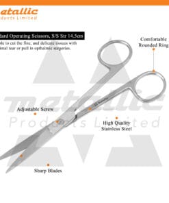 Surgical Scissors Sharp/Sharp 14.5cm STR – Precision Medical Instrument