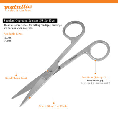 Surgical Scissors S/S 13cm STR – Precision Medical Instrument