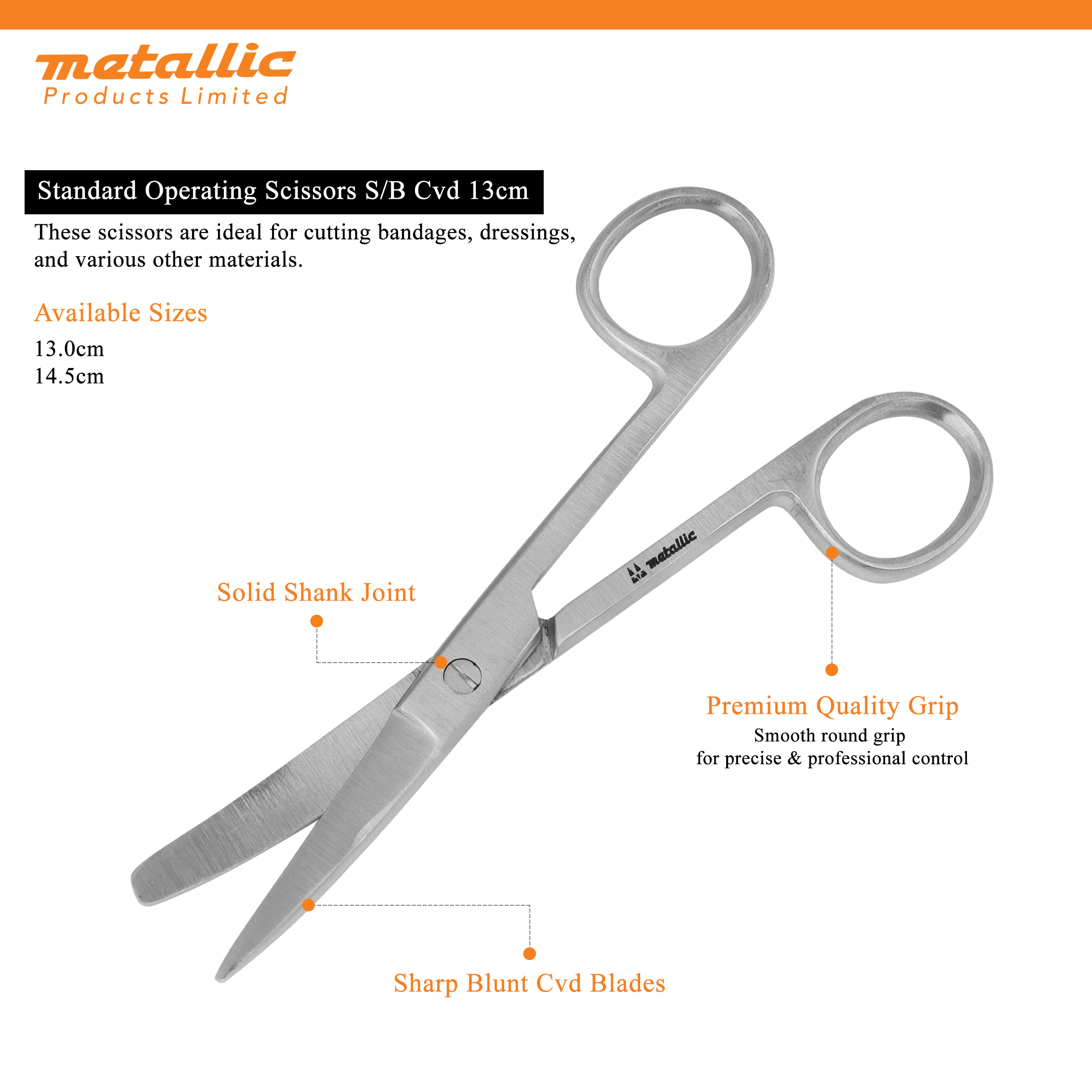 Surgical Scissors S/B 14.5cm CVD
