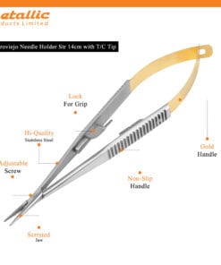 TC Cartroviejo Needle Holder Straight 16cm Gold – Precision & Durability