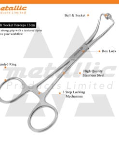 Ball & Socket Forceps 13cm – Precision & Durability for Surgical Use
