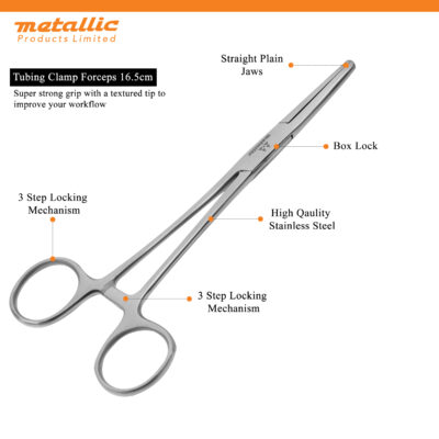 Tubing Clamp Forceps 16.5cm – Secure Fluid Control in Medical & Laboratory Use