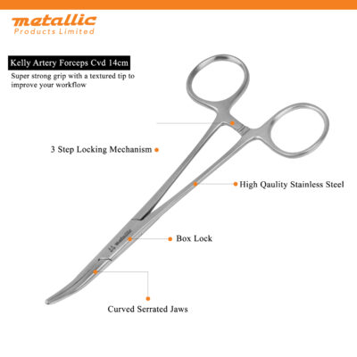 Kelly Artery Forceps 14cm CVD – Precision Surgical Instrument