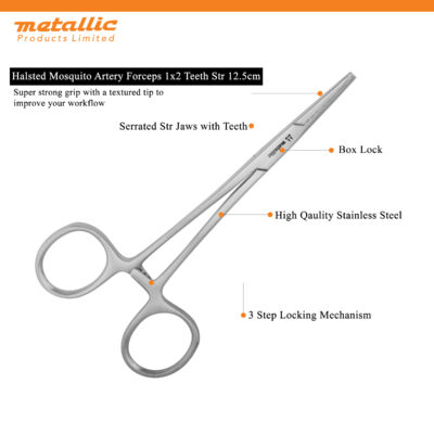 Micro Mosquito Artery Forceps 12.5cm STR
