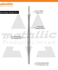 Scalpel Handle No. 7, professional surgical instrument, stainless steel scalpel handle, compatible with disposable blades #10–#15, surgical tool for hospitals, clinics, and laboratories