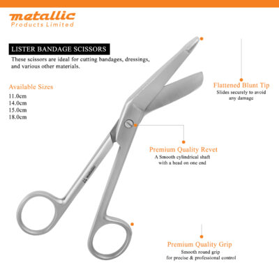 Lister Bandage Scissors 15cm – Safe & Precise Bandage Removal