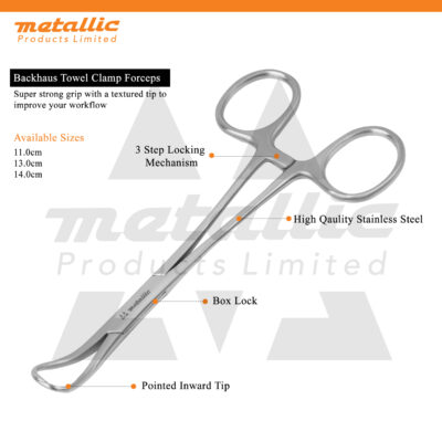 Backhaus Towel Forceps 13cm – Precision & Durability for Surgical Use