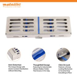 Slim Rack Instrument Cassette for 5 Pieces – Stainless Steel Dental Scaler Holder UK