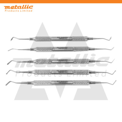 Premium Composite Curettes Fig. 1-5 – Set of 5 Silver Dull Finish