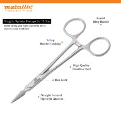 Stieglitz Splinter Forceps Straight 13.5cm – Precision Surgical Instrument