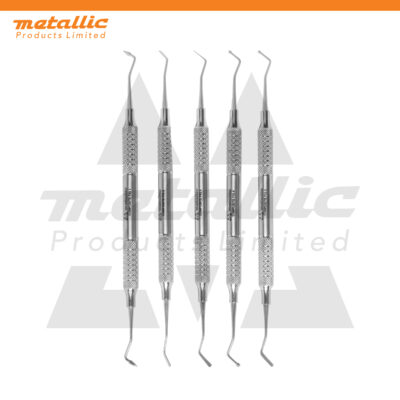 Premium Composite Curettes Fig. 1-5 – Set of 5 Silver Dull Finish