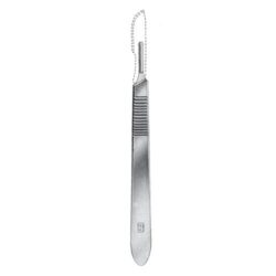Scalpel Handle No. 3, professional surgical instrument, stainless steel scalpel handle, compatible with disposable blades #10–#24, surgical tool for hospitals, clinics, and laboratories