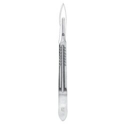 Scalpel Handle No. 4, professional surgical instrument, stainless steel scalpel handle, compatible with disposable blades #20–#25, surgical tool for hospitals, clinics, and laboratories