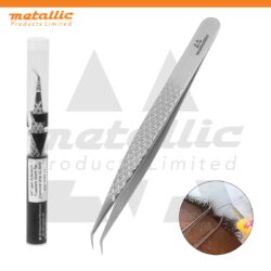 45° lash extension tweezers, short tip lash tweezers, diamond grip lash tweezers, 11.5cm lash extension tweezers, stainless steel lash tweezers